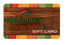 Fernandos logo on a wooden background with tiled borders.