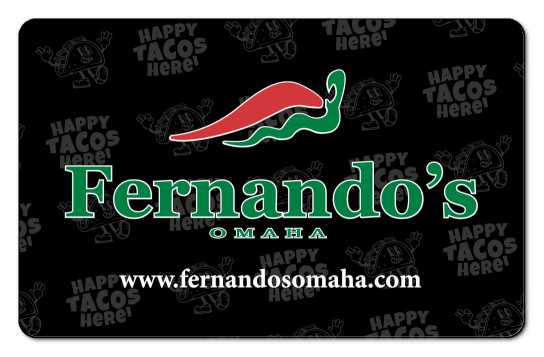 Fernandos logo on a wooden background with tiled borders.